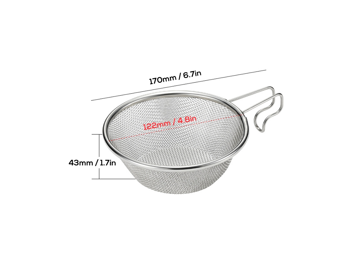 Colher De Cabeça De Malha Em Aço Inoxidável Para Copo Sierra Com Cabo Ergonômico