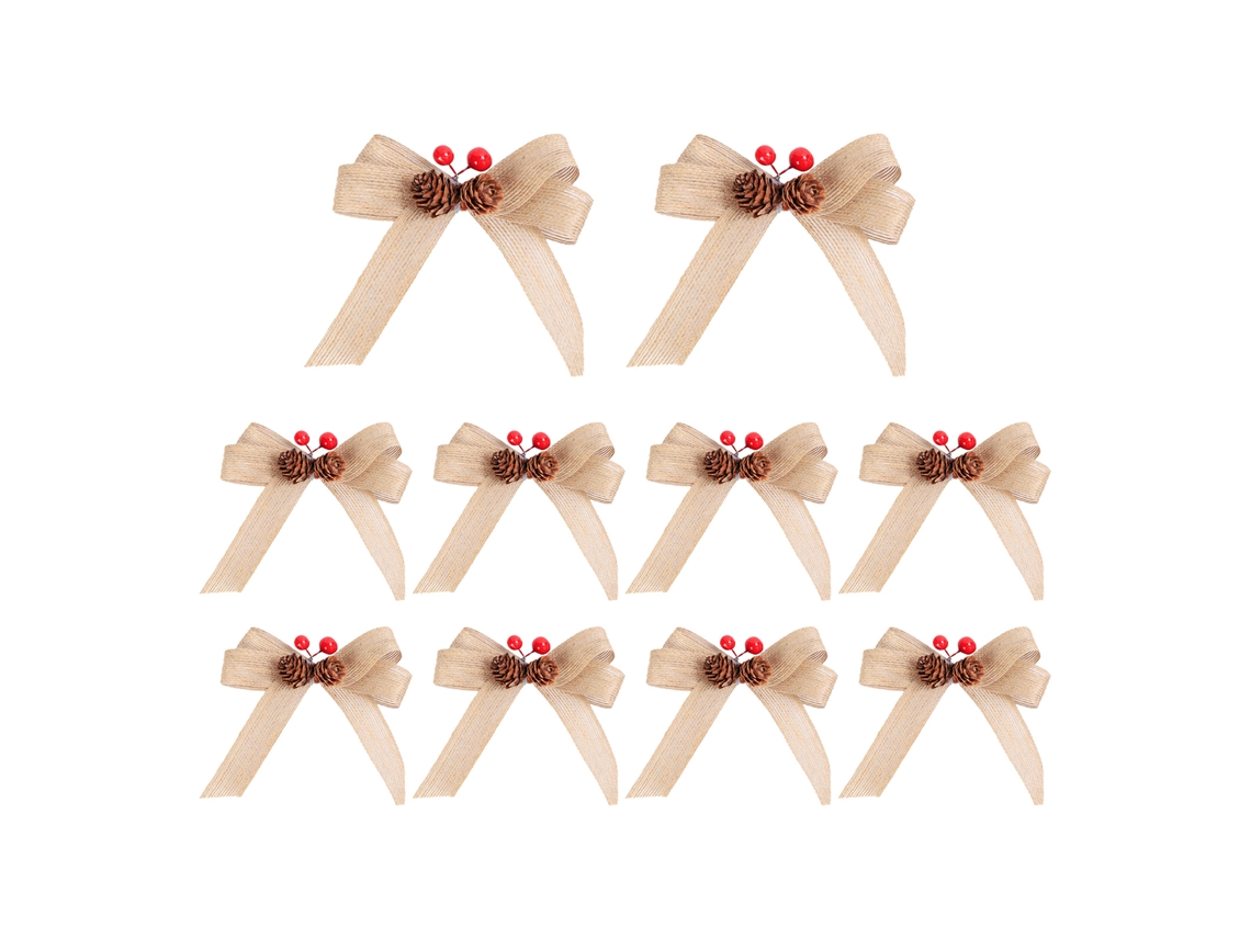 Lacos De Decoração De Natal (10 Unid., Pinhas E Frutas Vermelhas)