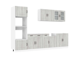 Conjunto de 7 armários de cozinha Kalmar Cinza Sonoma MAISON EXCLUSIVE