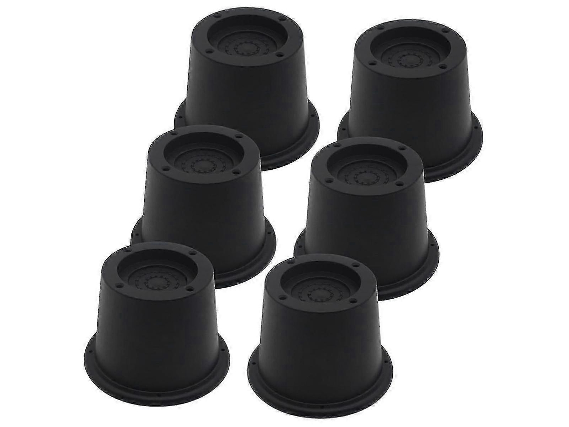 Lurelia Elevador Para Móveis, Pack Com 6, Antivibração, Em Borracha, Em Abs, Para Cama, Sofá E Mesa, 6 Cm, Preto
