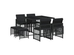 Garden Dining Set, Garden Dining Sets Vidaxl Preto Rattan / Vime (n/a)