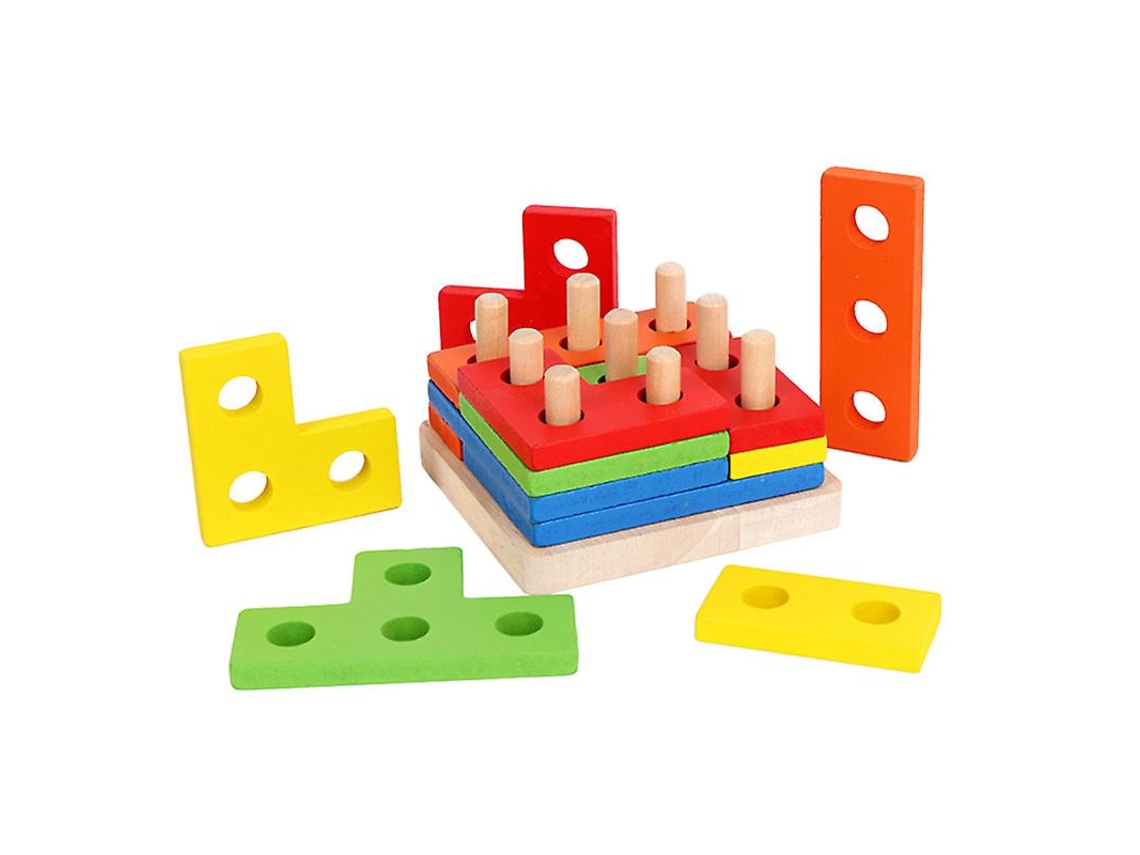 1 Conjunto De Brinquedos De Quebra Cabeça Geométricos Allinless