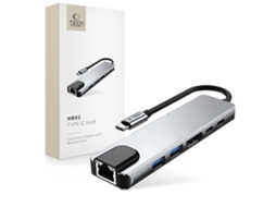 Hub Usb C 6 Em 1 Tech Protect Usb C / Usb 3.0/2.0 / Hdmi / Rj45 Brilvibera