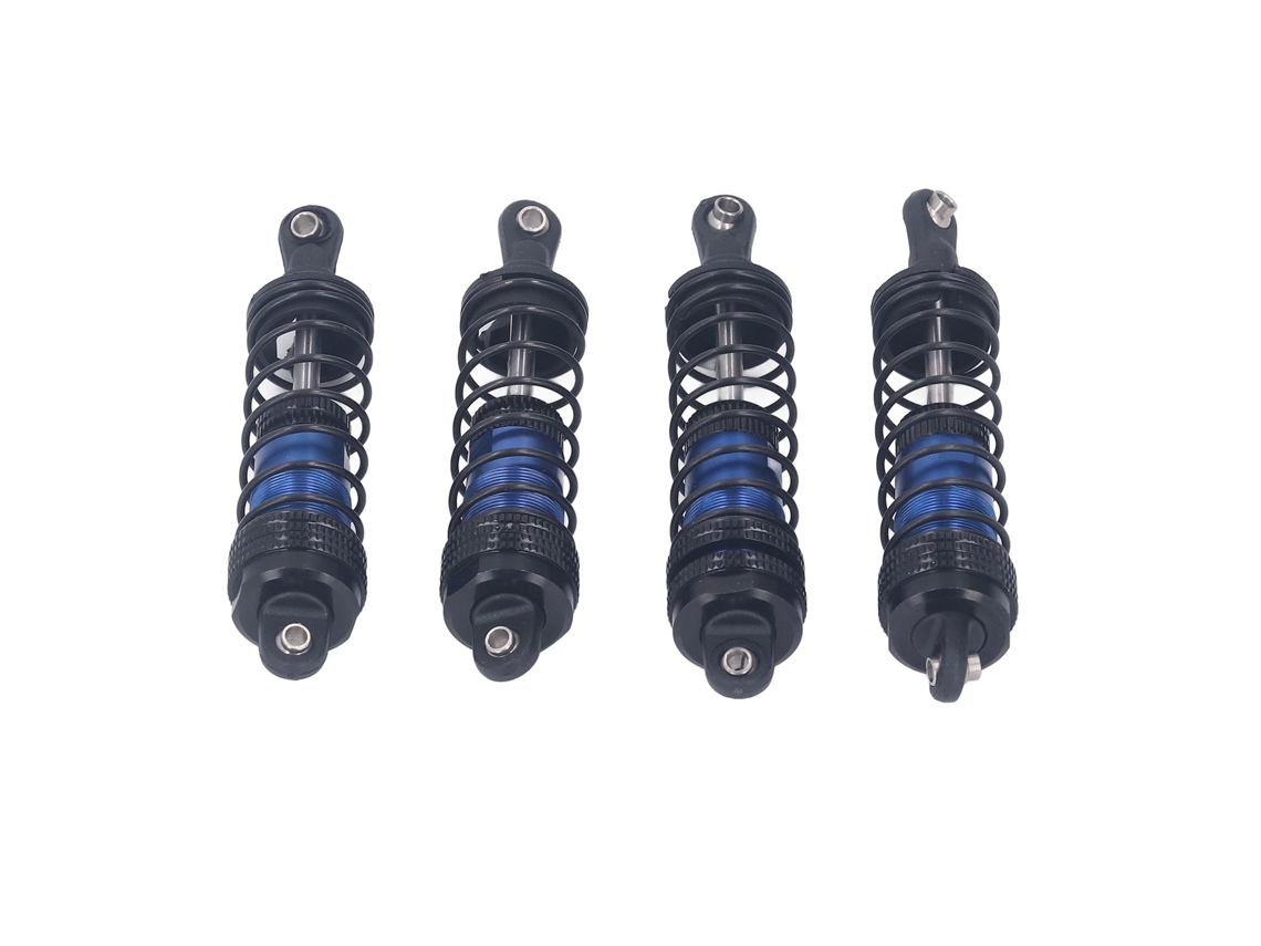 Mali 4pcs Amortecedor de Choque para Carro Rc de Liga de Alumínio Estável Alta Elasticidade Dianteiro Traseiro para Lc Racing 1/14 1/16 Azul