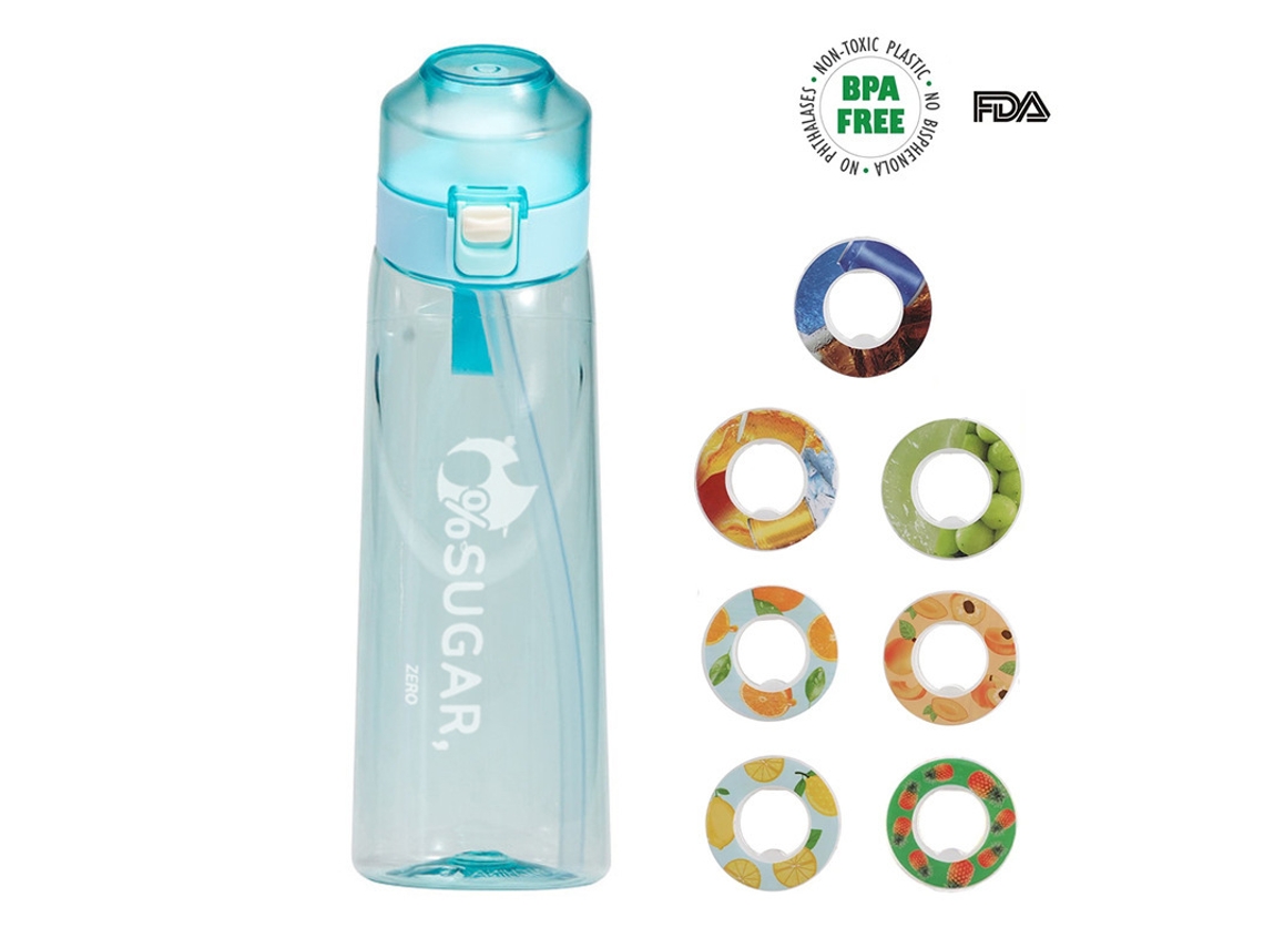 Nova garrafa de água Brilvibera de 650ml com 7 cápsulas de sabor de frutas.