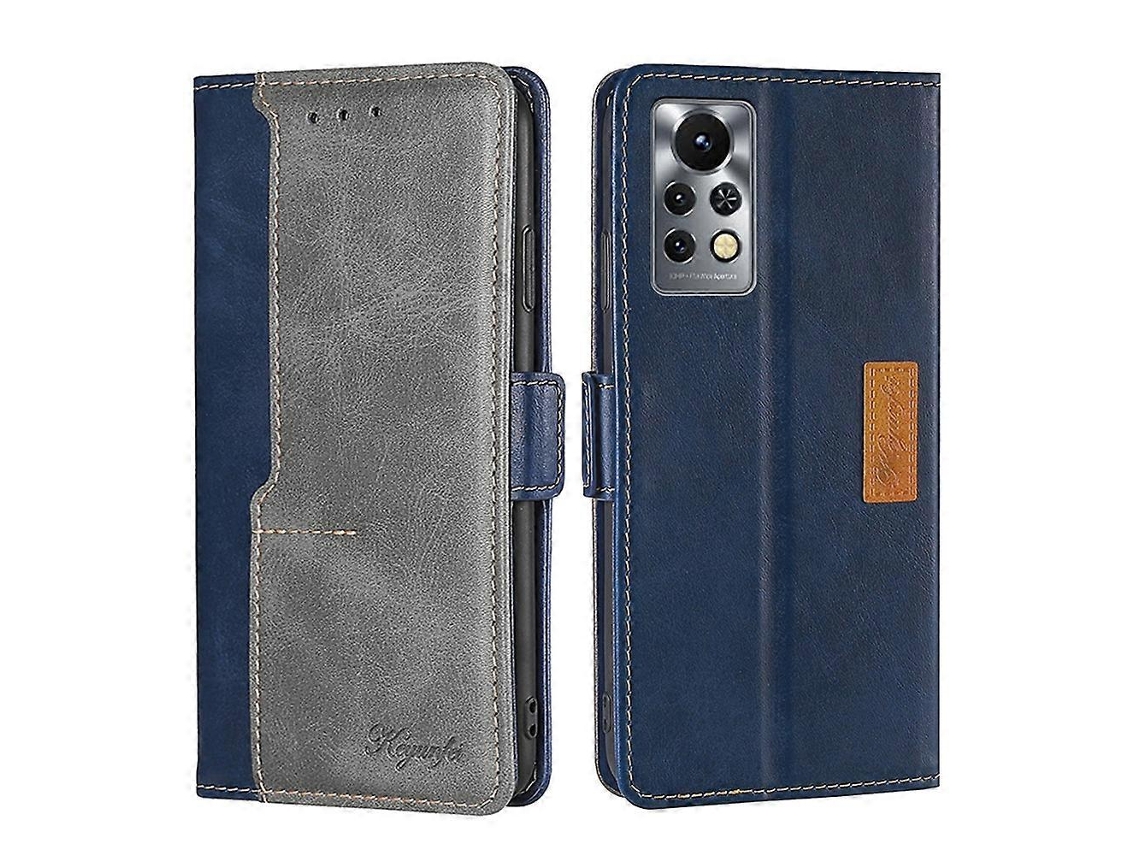 Capa De Couro Com Fivela Lateral Em Cores Contrastantes Para Infinix Hot 11s/x6812