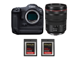 Eos R3 + Rf 24 105mm F/4 L Is Usm + 2 Sandisk 512gb Extreme Pro Cfexpress Type B + Ebook “20 Dicas para Fotos Que Impressionam” CANON