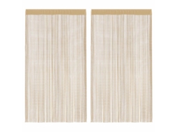 Vidaxl Cortinas De Fios 2 Pcs 140x250 Cm Bege