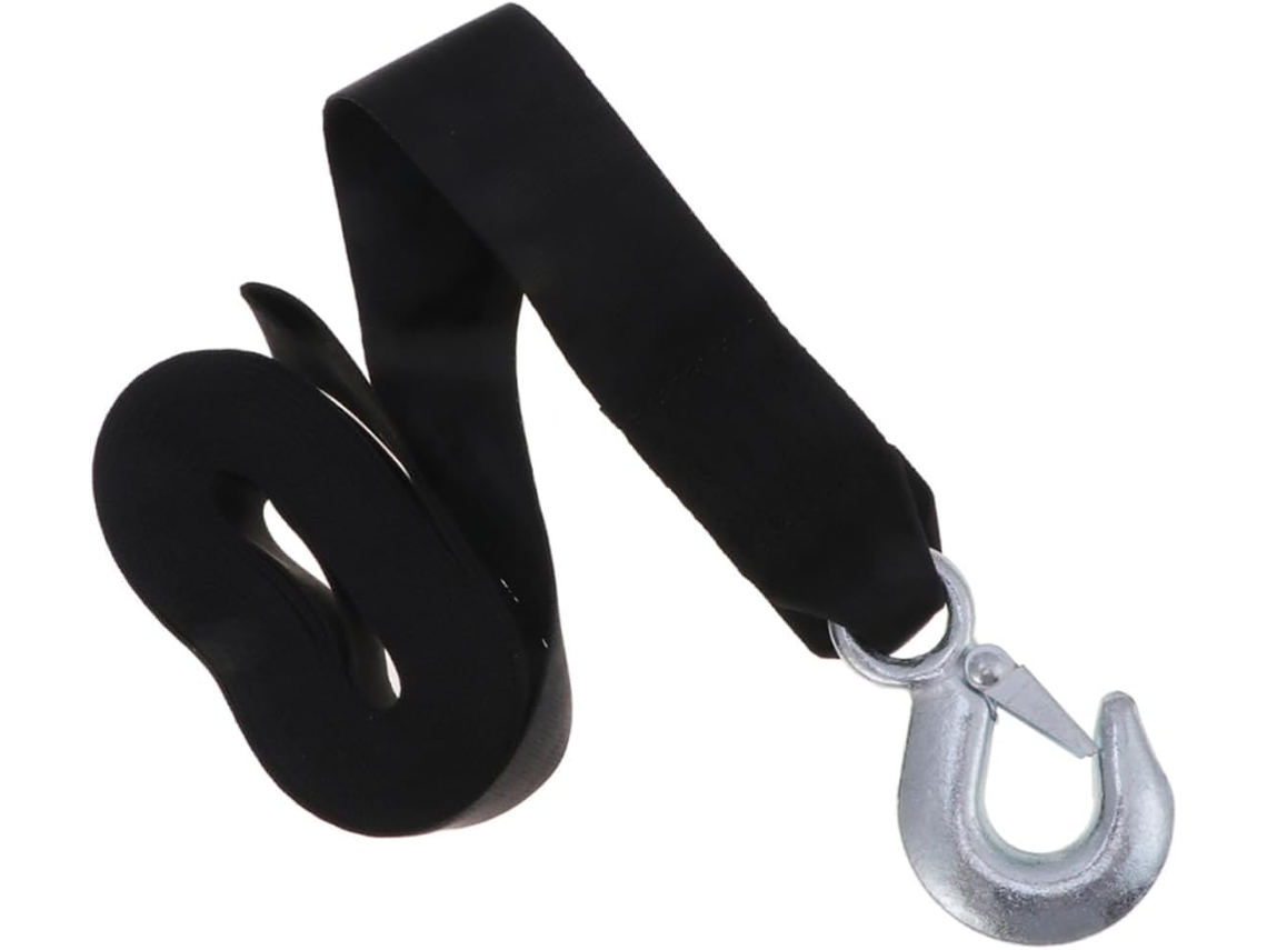 Cinta De Guincho De Aço E Poliéster Para Reboque De 1,5 Tonelada, Preta, Simples E Portátil.