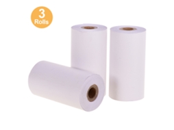 Papel Térmico Adesivo Branco Poooli 57*30mm 3 Rolos Bpa-free Para Impressora Portátil