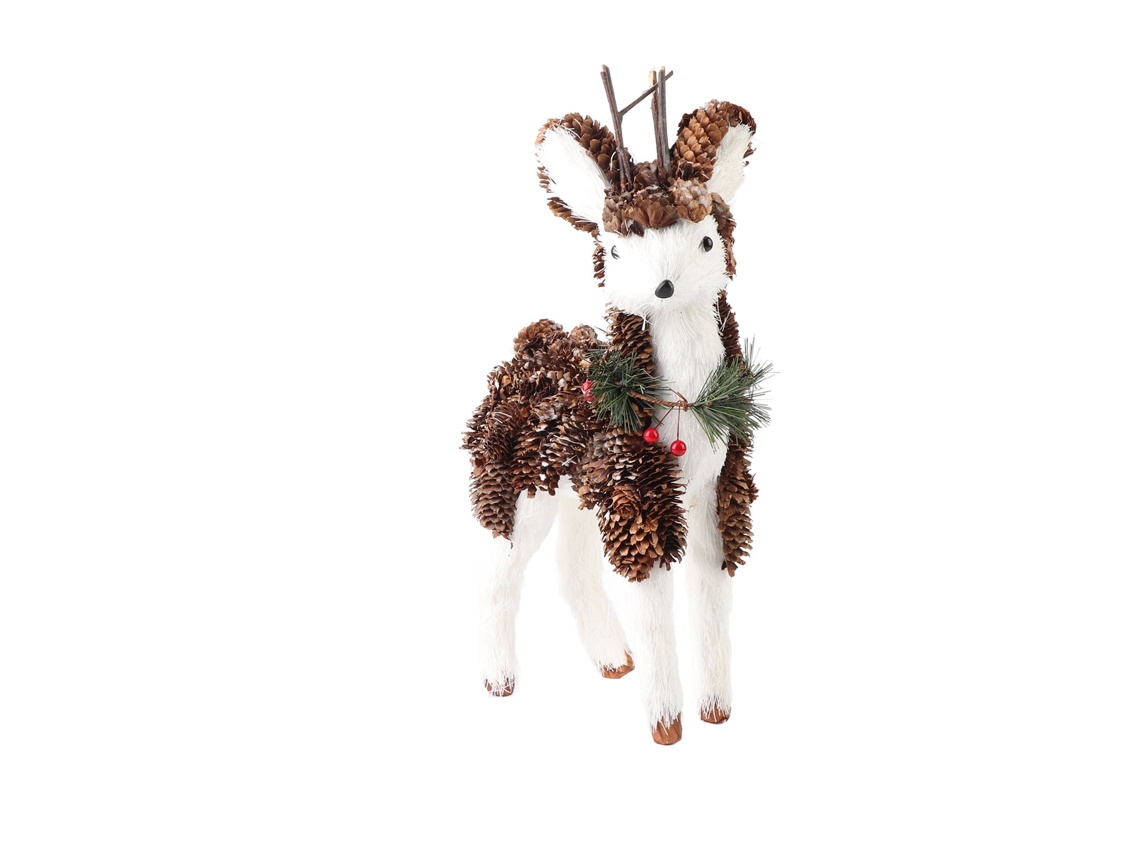 Decoração de cervo de Natal, figurina de elmo, para mesa e vitrine | S/MARCA