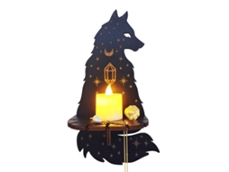 Candileiro de madeira com led para decoração e ambiente acolhedor LAXISCREED