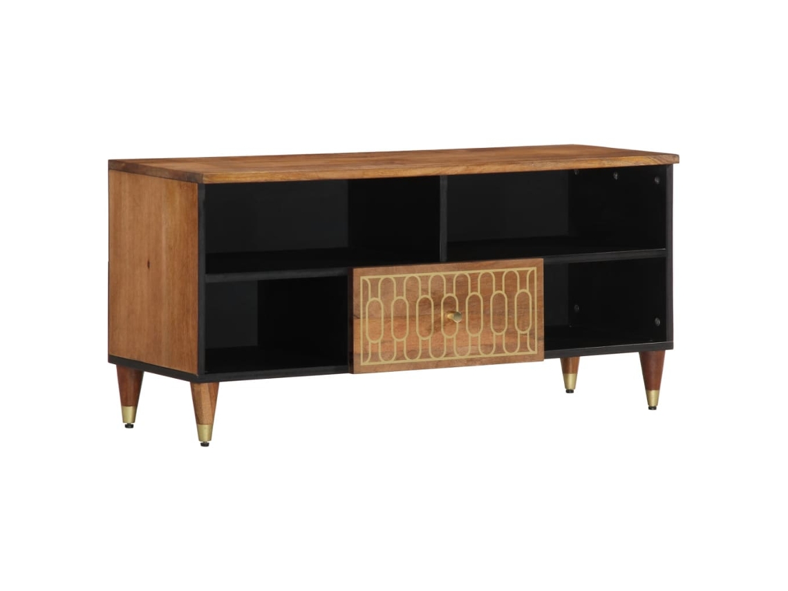 Vidaxl Móvel de Tv 100x33x46 Cm Madeira de Mangueira Maciça