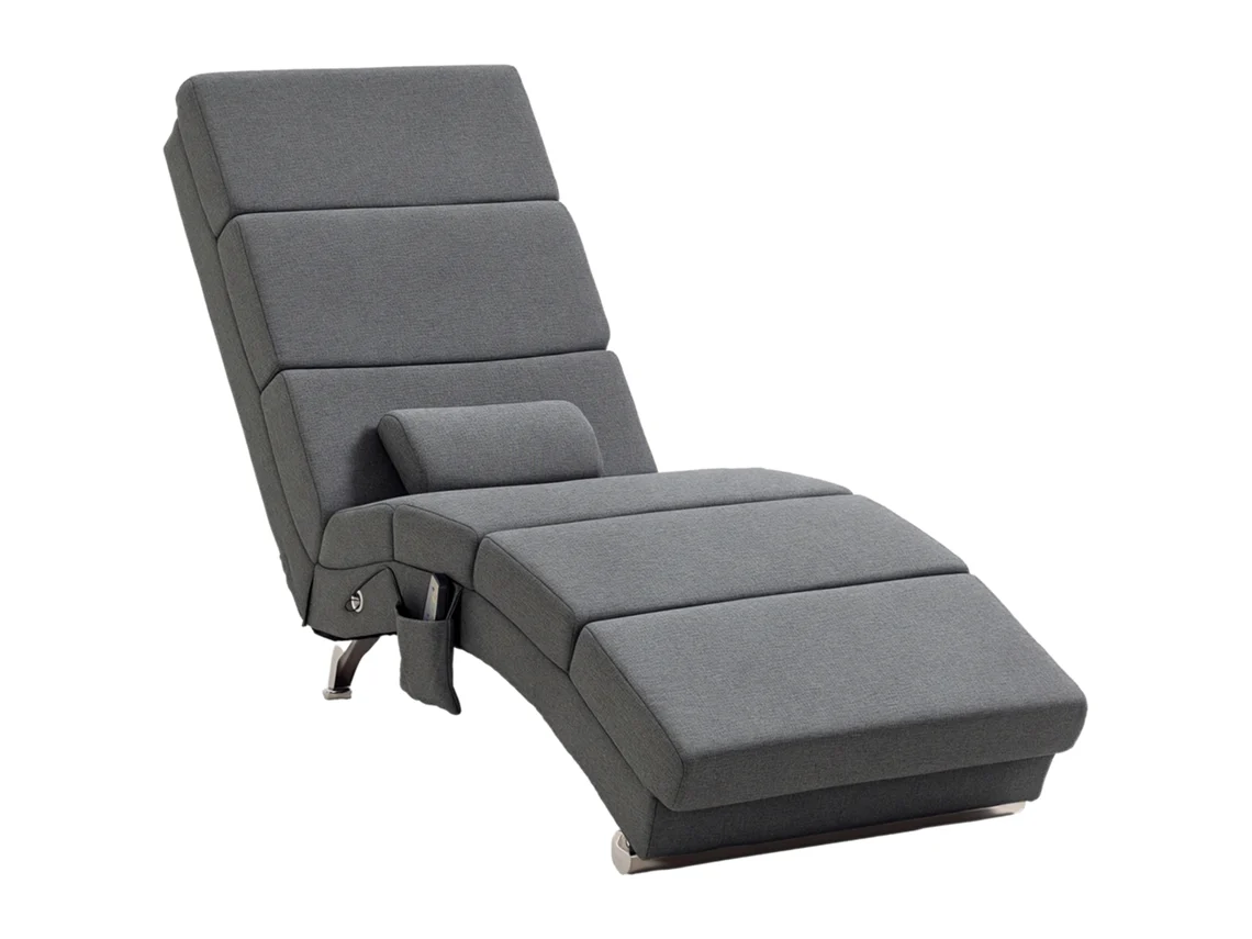 Poltrona Massagem Reclinável 8 Pontos Vibração Cinza