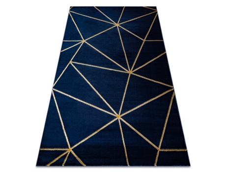 Tapete Emerald Exclusivo 1013 Glamour, À Moda Geométrico Azul Escuro/Ouro (80 x 150 cm)