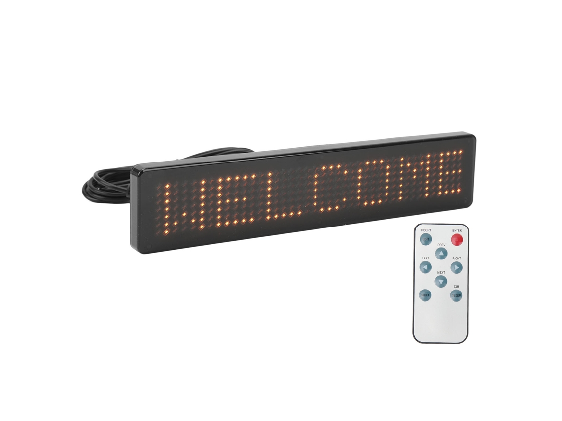 Hkj painel Led Matriz Programável com Controle Remoto para Lojas Carros Bares Hotéis Z741y Amarelo
