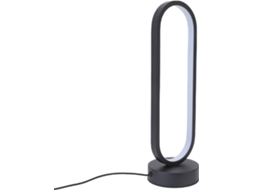 Luminária de mesa LED regulável em alumínio, design oval moderno para quarto, escrivaninha e sala de estar.