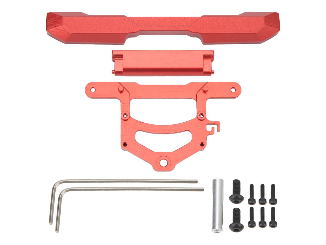 Mali kit de Para choque Traseiro de Metal para Rc Axial Scx24 Ford Bronco 1/24 Crawler Alumínio Vermelho