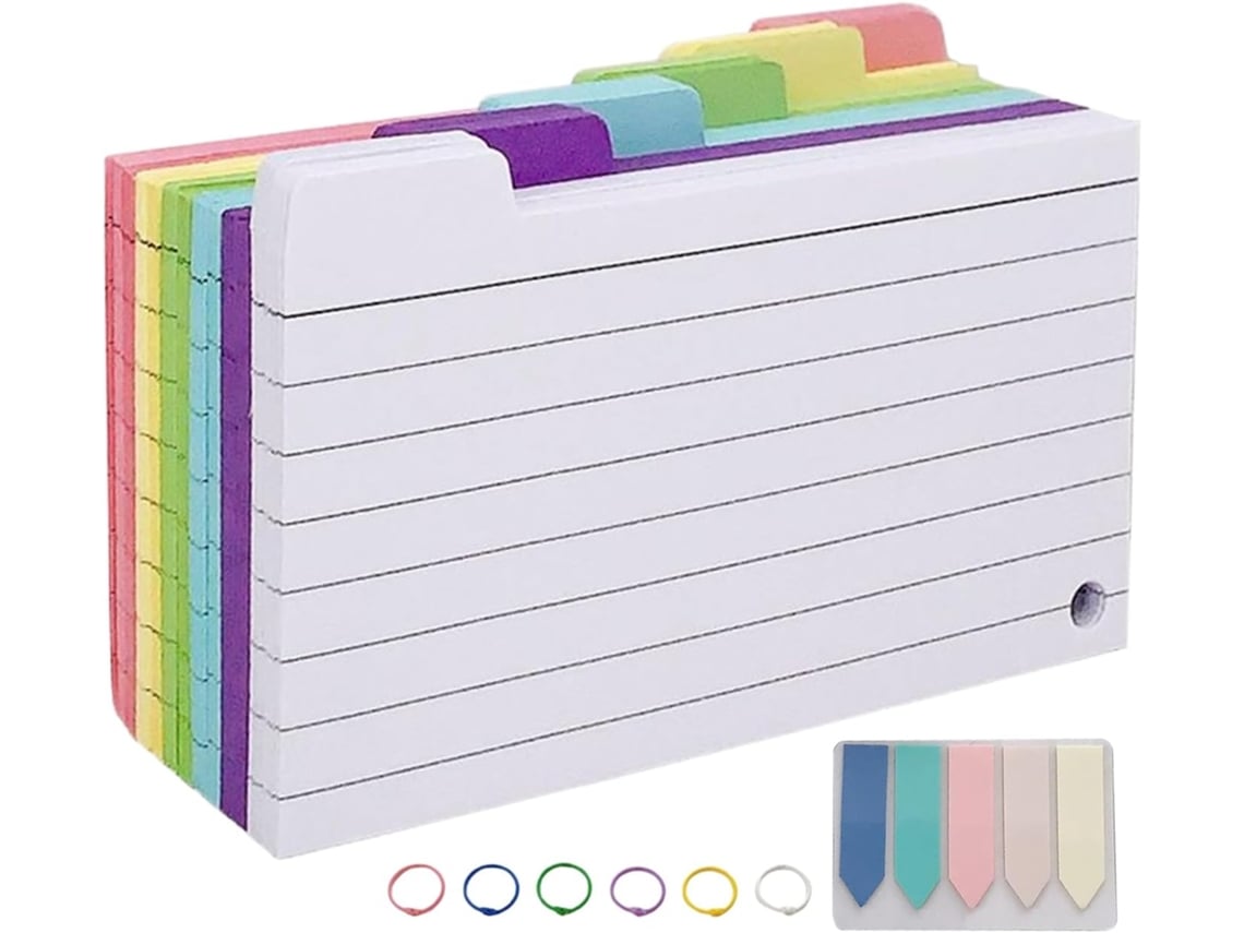 Pacote Com 300 Cartões De Memória Coloridos, De Com Linhas Coloridas, Utensílios Domésticos, Professores