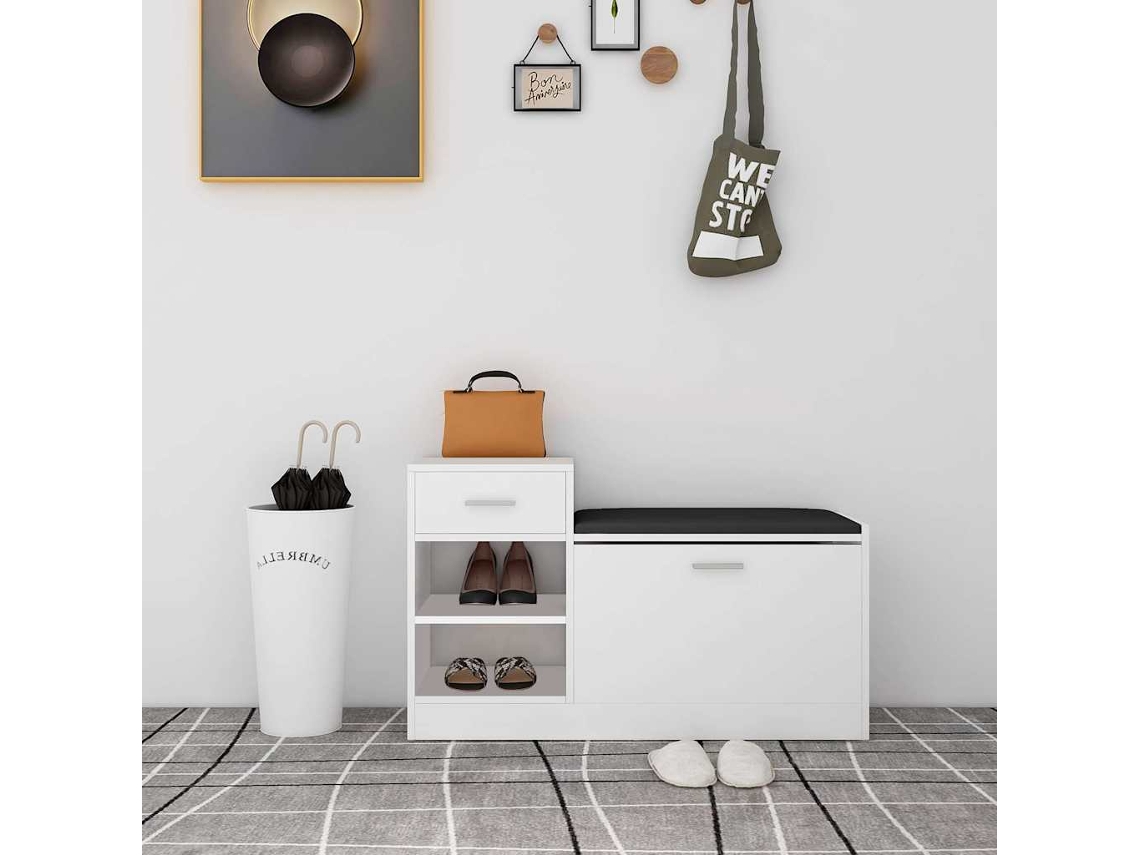 Vidaxl Banco Sapateira 94,5x31x57 Cm Derivados De Madeira Branco