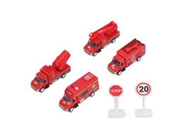 Conjunto de 4 carrinhos de arrasto modelo liga com portas abertas Série Cidade Caminhão Brinquedo Tipo B