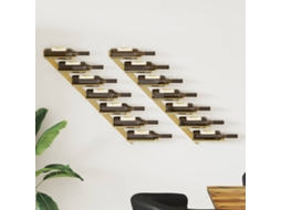 Vidaxl Garrafeira De Parede Para 7 Garrafas Metal Dourado