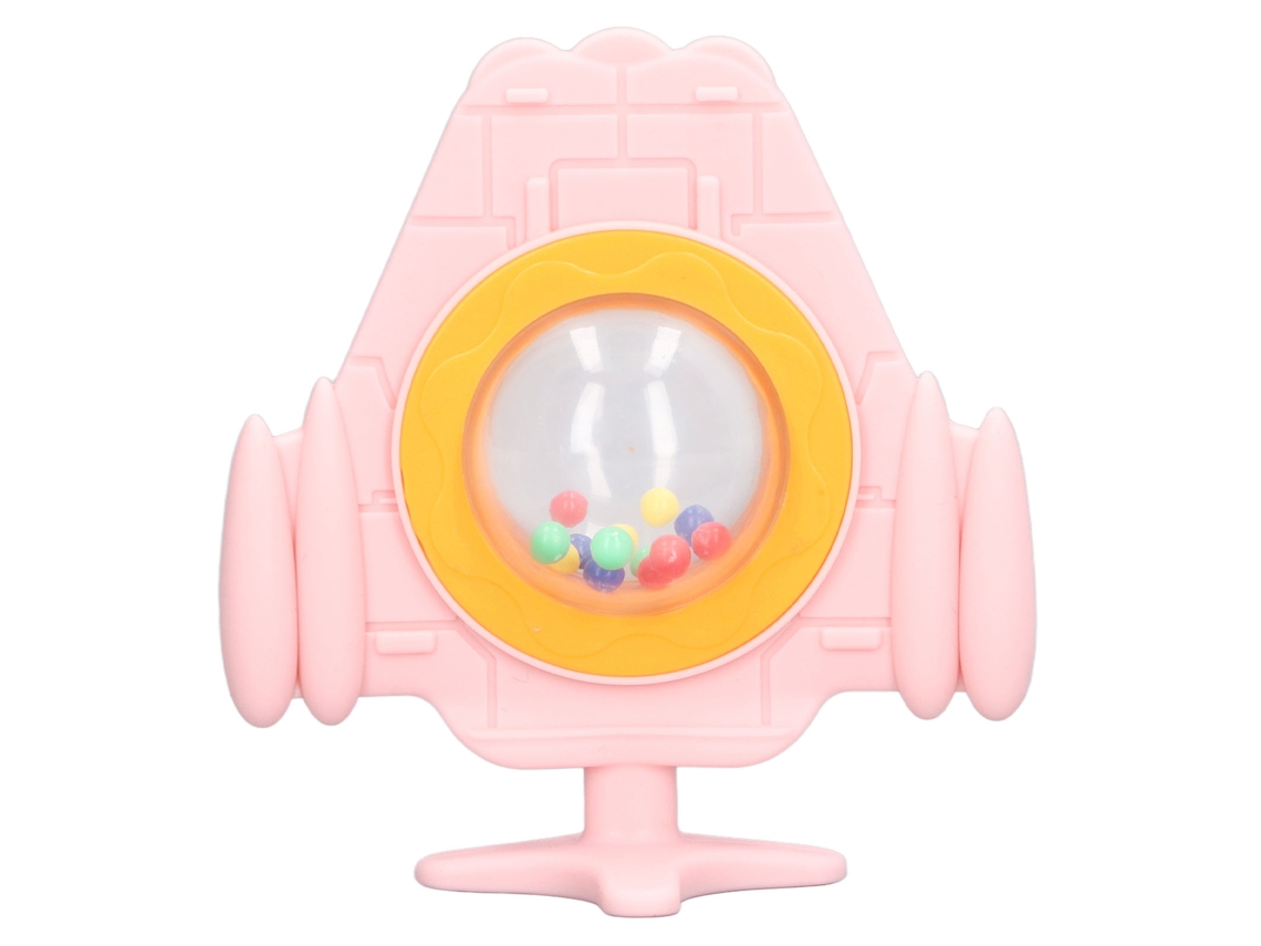 Mali chupeta de Silicone para Bebê com Contas Coloridas e Caixa de Armazenamento Rosa (avião)
