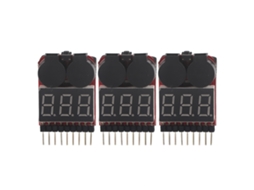 Mali 3pcs/set Tester de Voltagem Bateria Lipo 1s 8s com Alarme Buzzer Baixa Tensão Acessório Rc
