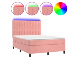 Box Spring Bed, Box Spring Beds Vidaxl Cor-de-rosa Veludo (140 X 190 Cm)