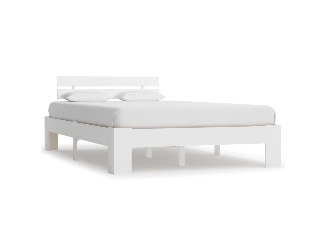 Estrutura De Cama 120x200 Cm Pinho Maciço Branco