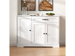 Aparador Moderno E Elegante Com 3 Portas E Uma Gaveta, Ideal Para Sala De Jantar, Sala De Estar E Hall De Entrada (branco).