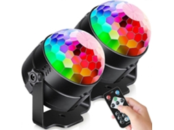 Pacote Com 2 Luzes De Festa Ativadas Por Som Com Controle Remoto, Iluminação Estroboscópica Para Dj, Luz De Palco Para Festas De Dança Em Casa Cc