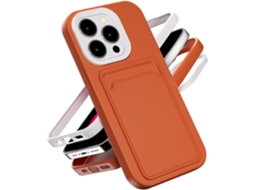 Capa Compatível Com Apple Iphone 14, De Tpu Macia Com Porta-cartão De Crédito Marrom
