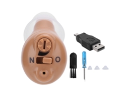 Audífono intra auricular recarregável USB amplificador de som ajuste de volume G20 | S/MARCA