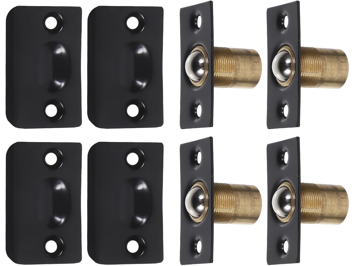 Levemolo Conjunto De 4-fechos Esfera Em Aço Inoxidável Portas Guarda Roupa Com Placa Batente, Design Invisível