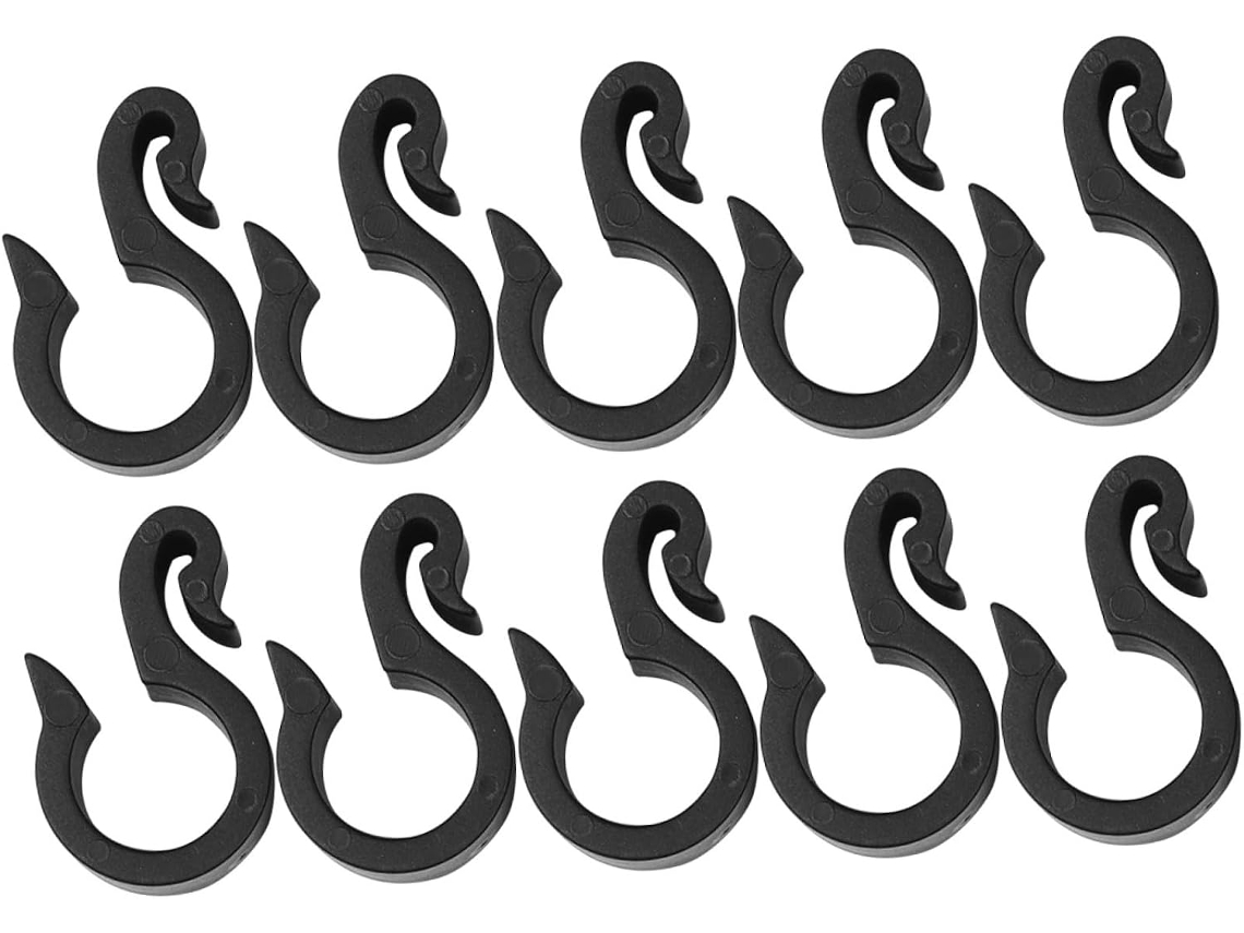 Conjunto De 50 Presilhas Fixação Leves Plástico Preto 16mm Para