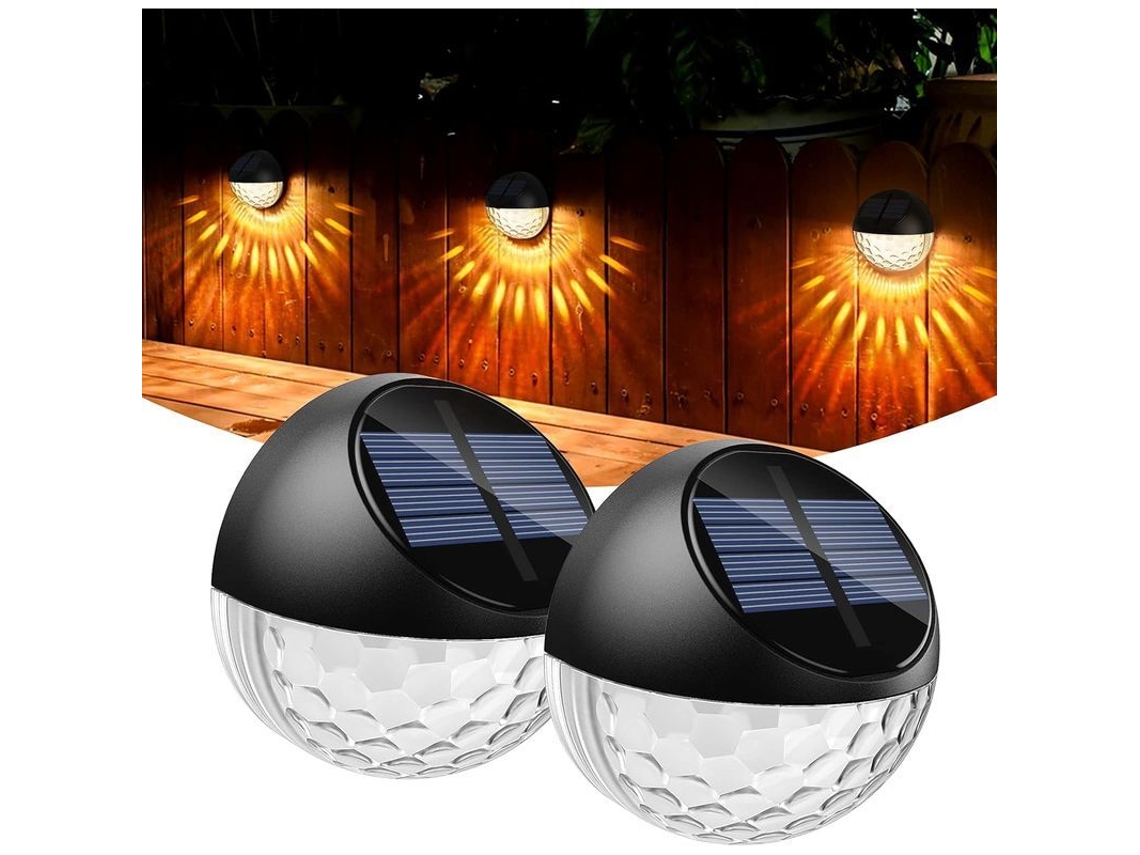 Luz Solar Led Exterior Impermeável Ip65 Luz Quente Para Jardim Pátio Parede Decorativa