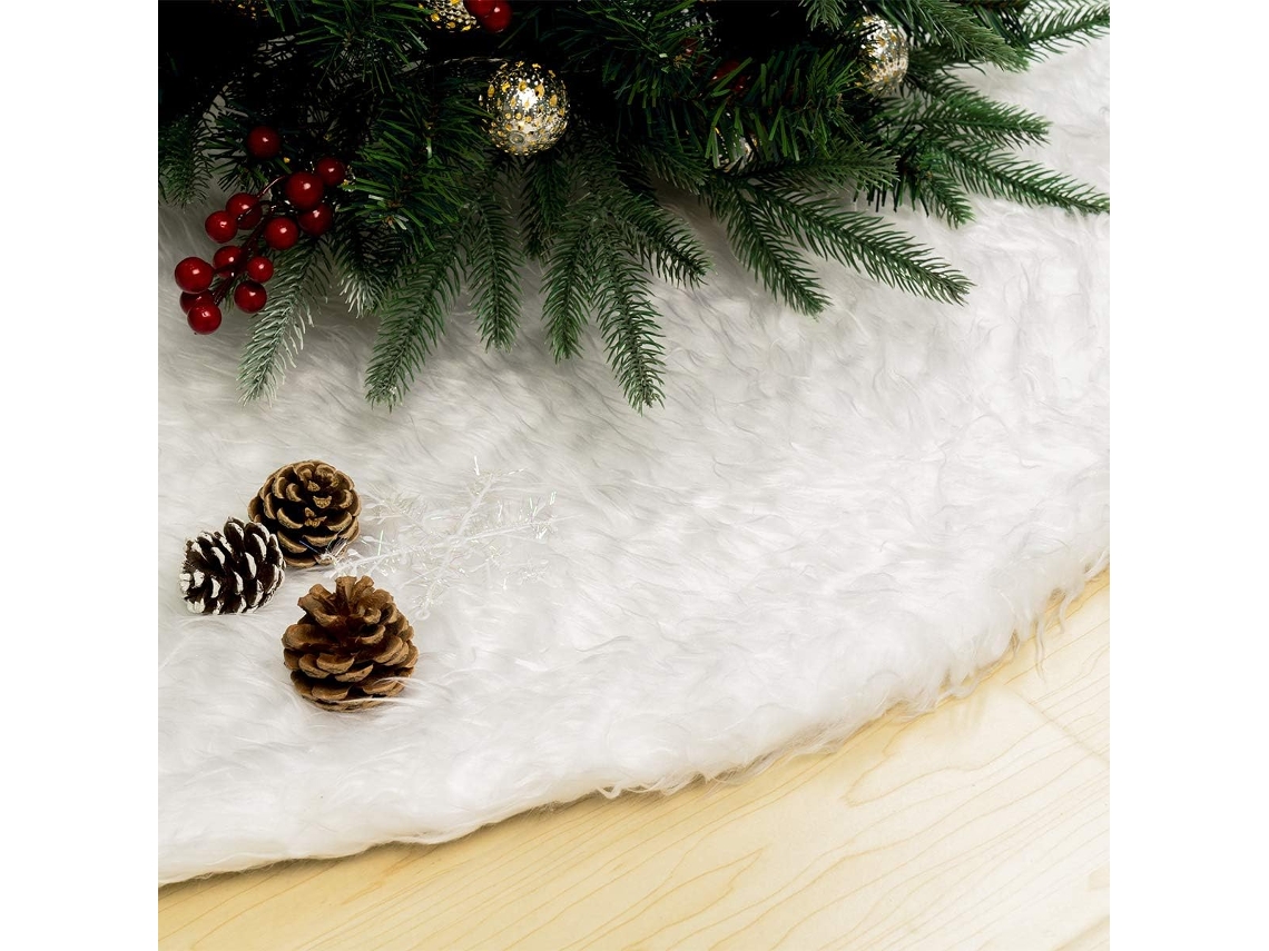 Capa de Árvore de Natal Branca de Pelúcia TRUYUETY