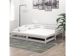 Vidaxl Estrutura Sofá-cama De Puxar 2x(90x200) Cm Pinho Maciço Branco