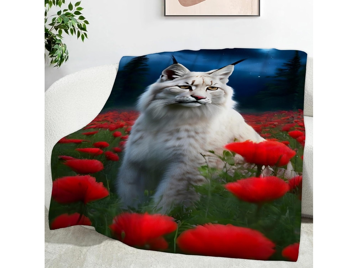 Manta Poppy com Coruja 150x200 Cm Multifuncional Macia e Aconchegante em Flanela Ideal para Cama Escritório Co