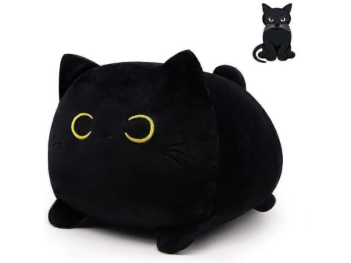 Travesseiro Pelúcia Gato Preto 13 Polegadas, Macio, Para Casa E Presente