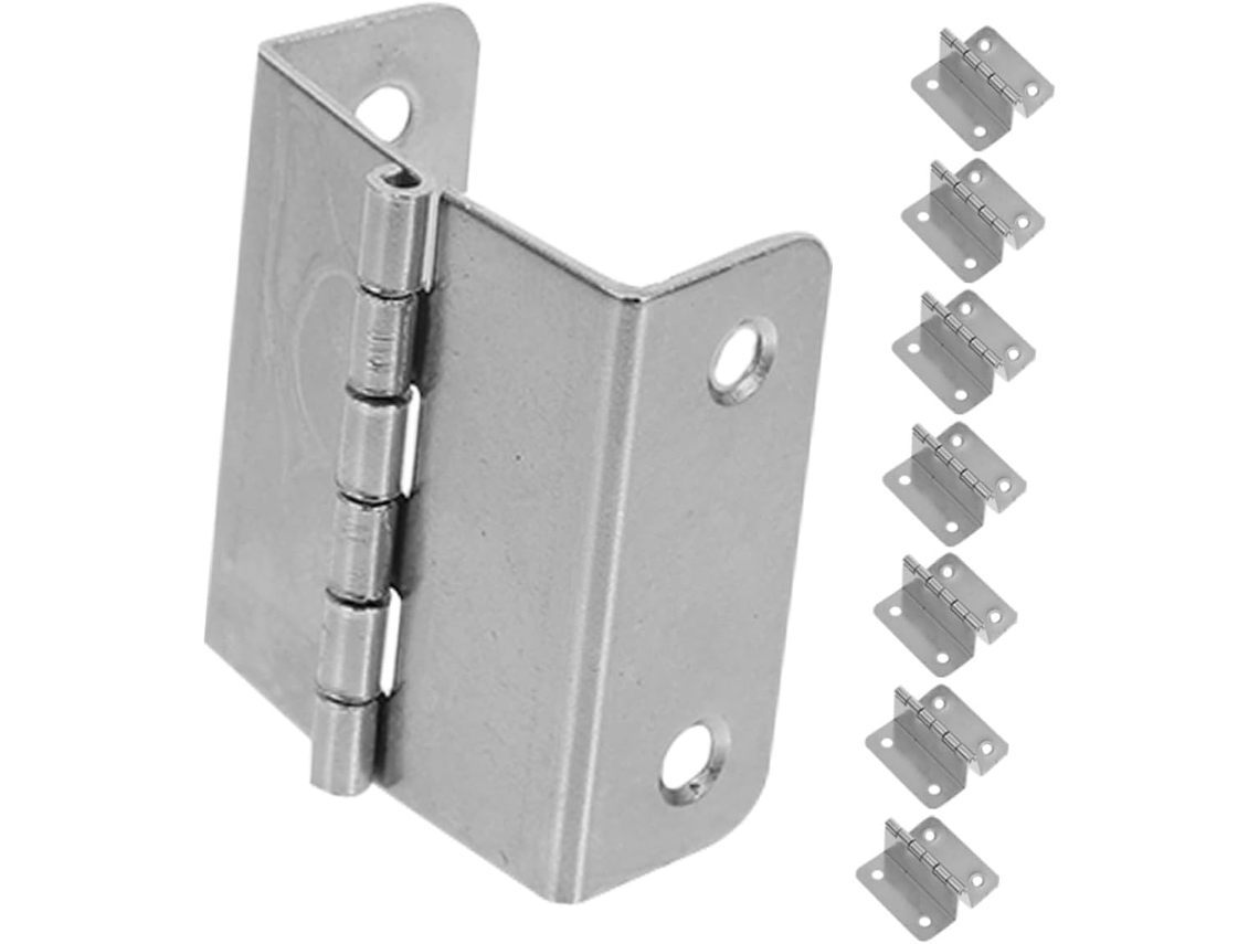 Conjunto De 8 Dobradiças Aço Inoxidável Com 4 Furos Para Portas