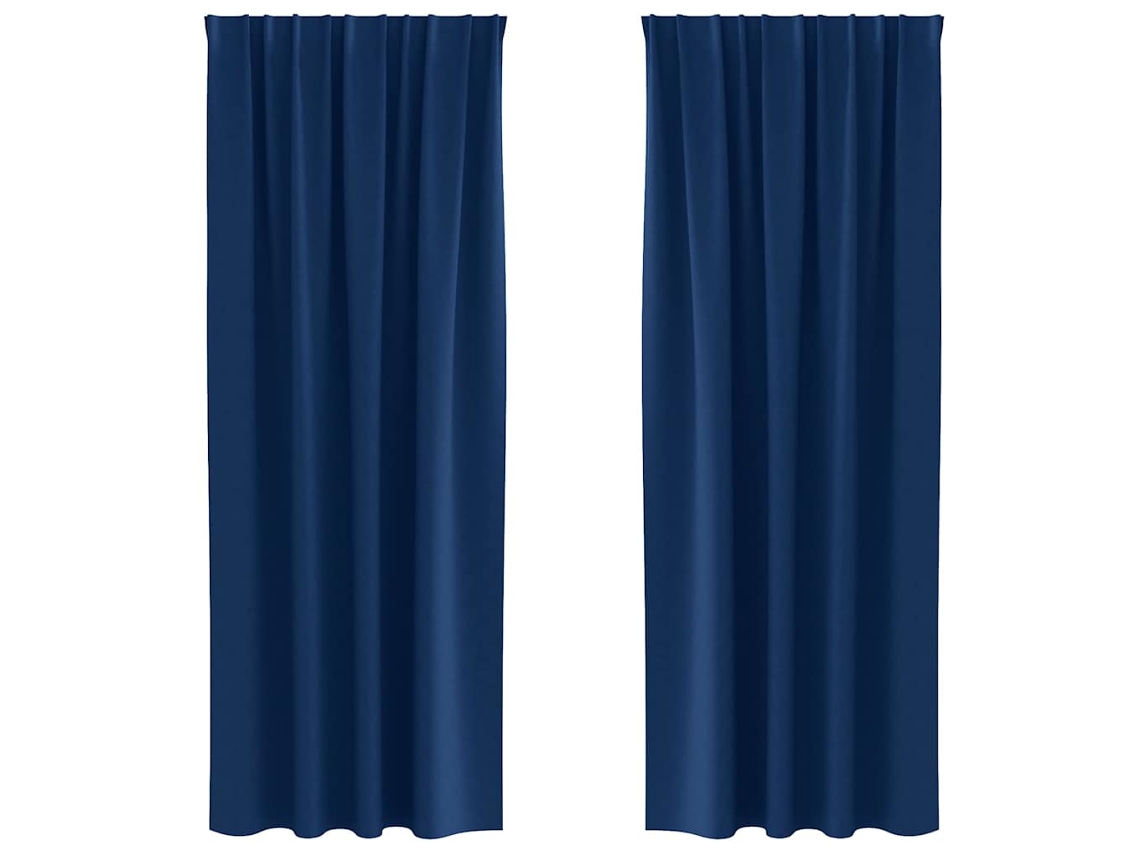 Conjunto 2 Cortinas Opacas Vidaxl Azul Poliéster (260 X 140 Cm)