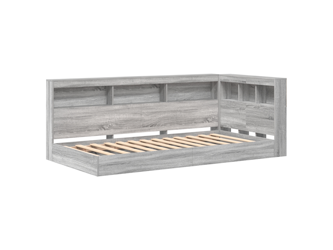 Cama Com Estante Cinza Sonoma Madeira Engenheirada Vidaxl Cinzento Derivados De Madeira (100 X 200 Cm)