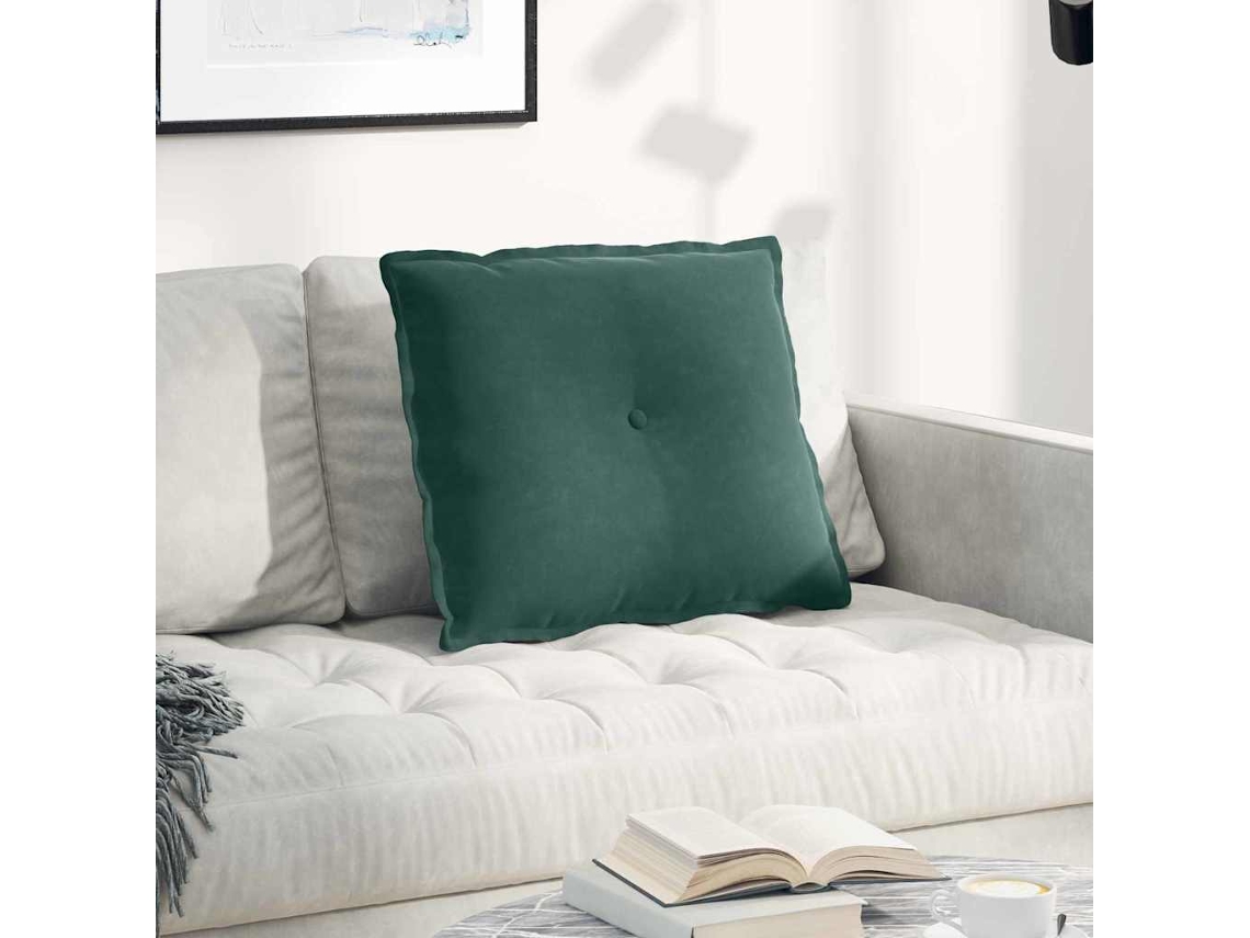 Vidaxl Travesseiro Para Costas Verde Escuro 60 X 50 Cm