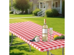 Toalha De Mesa De Exterior Em Pvc Impermeável - Cobertura Elástica Estampada Para Camping, Pátio E Jantar