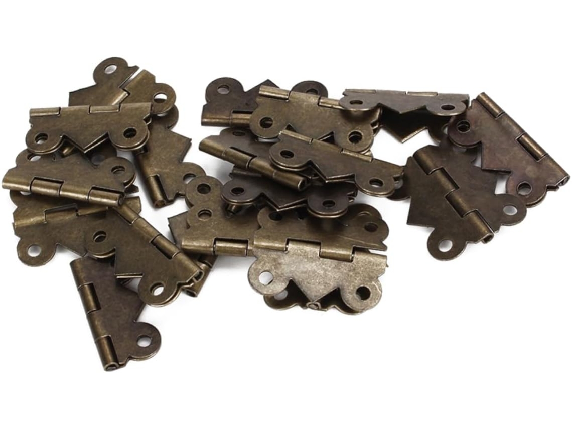 20 Peças De Dobradiças Vintage Em Ferro Para Caixas Armários E Guitarras Caixa Charutos Material Resistente