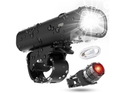 Conjunto De Luzes Para Bicicleta , Iluminação Led Para Bicicleta, 2 Modos De Luz, Recarregável Via Usb Aquaforge (farol Dianteiro E Traseiro)
