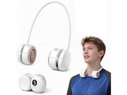 Ventoinha de Pescoço HENTEN HOME sem pás, 5 velocidades, silicone flexível, 360°, branco