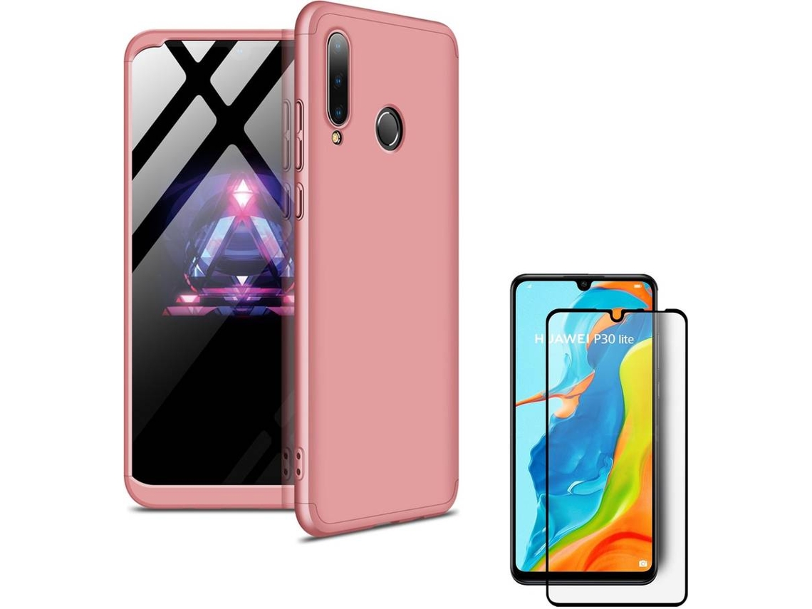 Capa e Película Huawei P30 Lite PHONESHIELD Slim Armor 360º / Flexguard Full Rosa